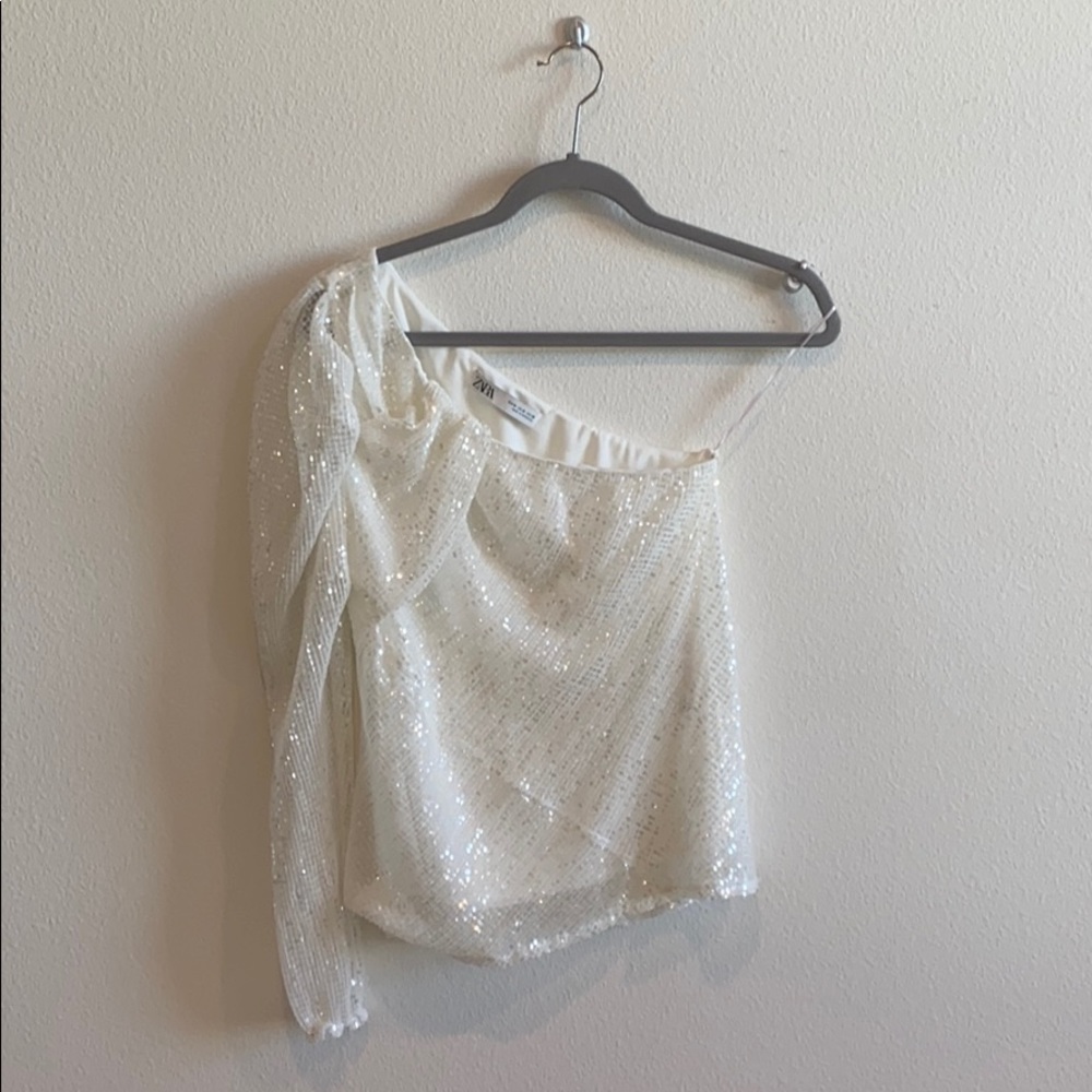 Off the Shoulder Sequined Top